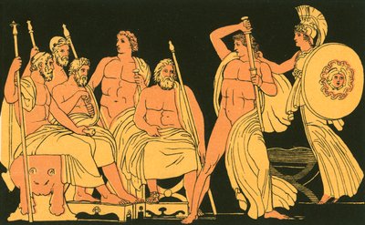 Athene bändigt den Zorn des Achilles von John Flaxman